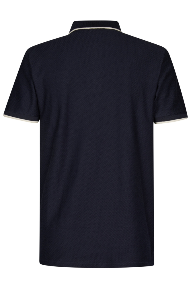 Petrol Industries blauwe heren polo | Achteraanzicht