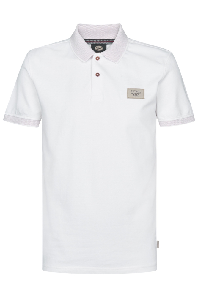 Petrol Industries witte heren polo | Vooraanzicht