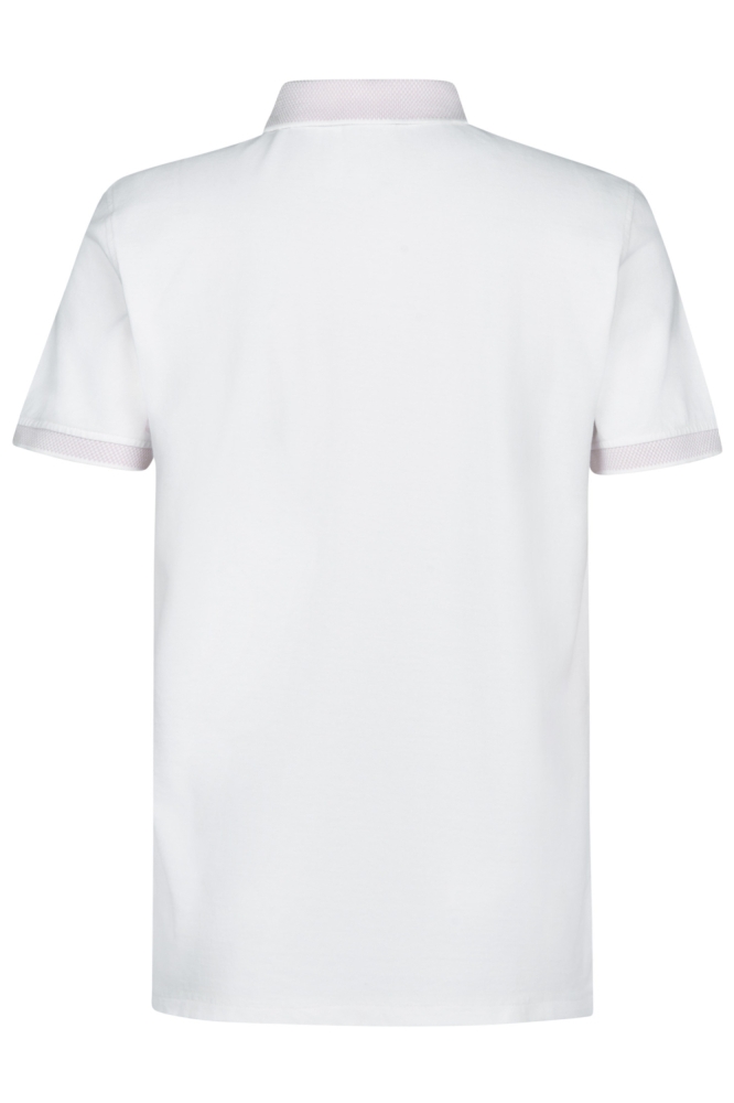Petrol Industries witte heren polo | Achteraanzicht
