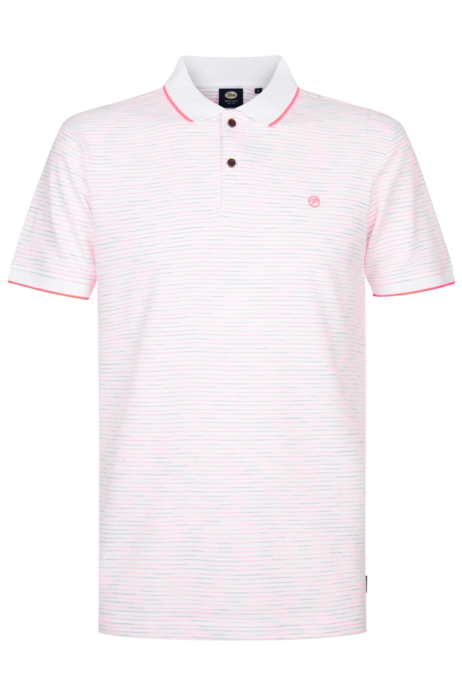 Petrol Industries witte heren polo | Vooraanzicht