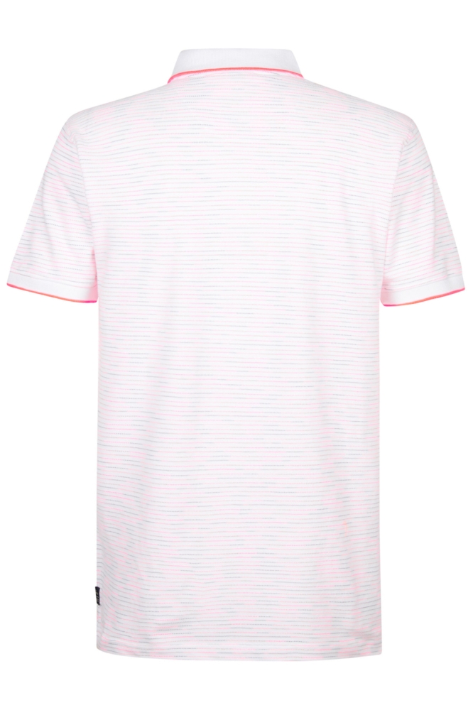 Petrol Industries witte heren polo | Achteraanzicht