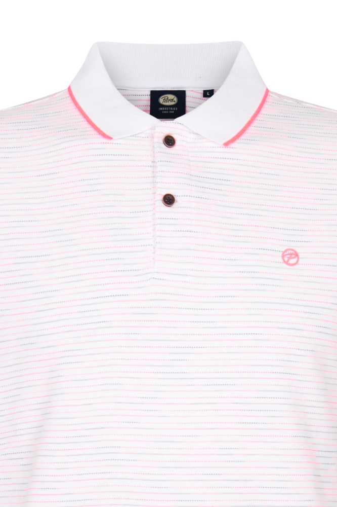 Petrol Industries witte heren polo | Close up