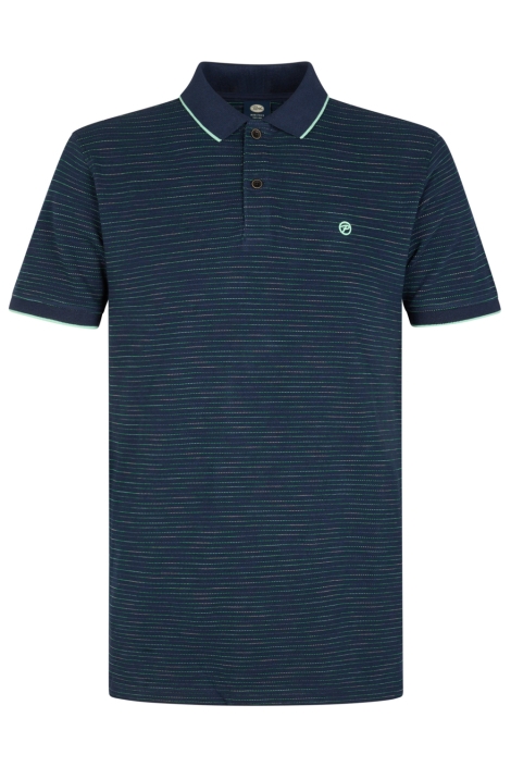 Petrol Industries blauwe heren polo | Vooraanzicht