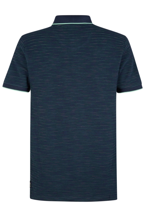 Petrol Industries blauwe heren polo | Achteraanzicht