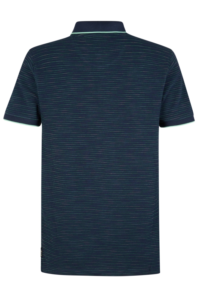 Petrol Industries blauwe heren polo | Achteraanzicht