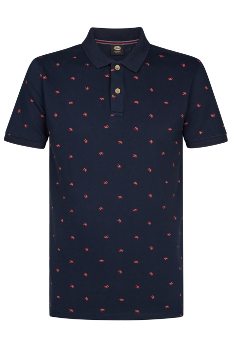 Petrol Industries blauwe heren polo | Vooraanzicht