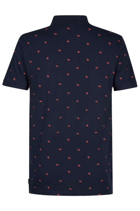 Petrol Industries blauwe heren polo | Achteraanzicht