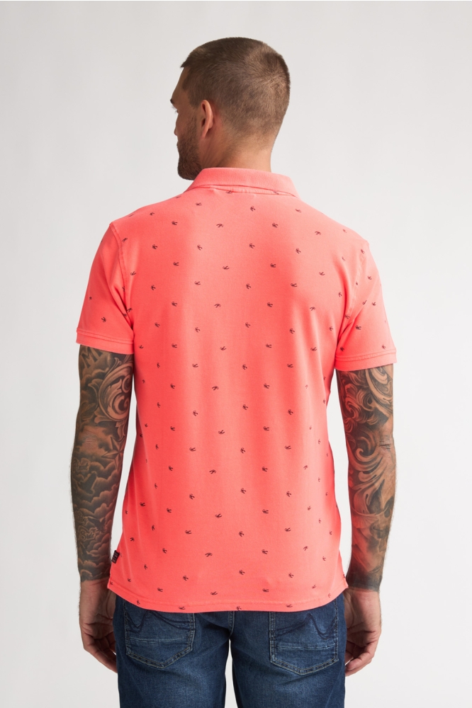 Petrol Industries oranje heren polo | Model achteraanzicht