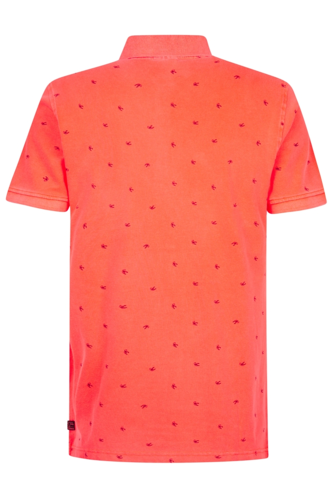 Petrol Industries oranje heren polo | Achteraanzicht