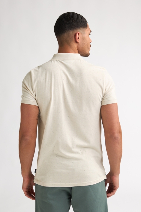 Petrol Industries beige heren polo | Model achteraanzicht