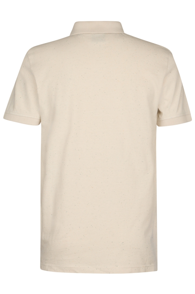 Petrol Industries beige heren polo | Achteraanzicht