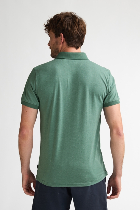 Petrol Industries groene heren polo | Model achteraanzicht