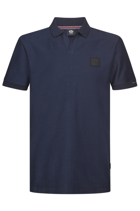 Petrol Industries blauwe heren polo | Vooraanzicht