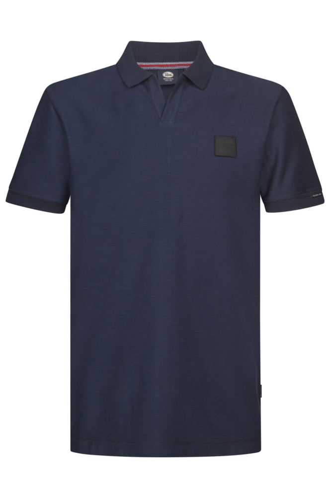 Petrol Industries blauwe heren polo | Vooraanzicht