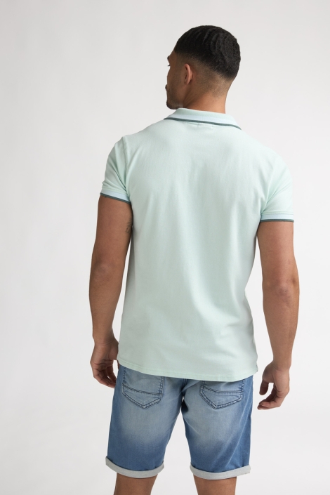 Petrol Industries groene heren polo | Model achteraanzicht