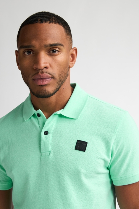 Petrol Industries groene heren polo | Close up