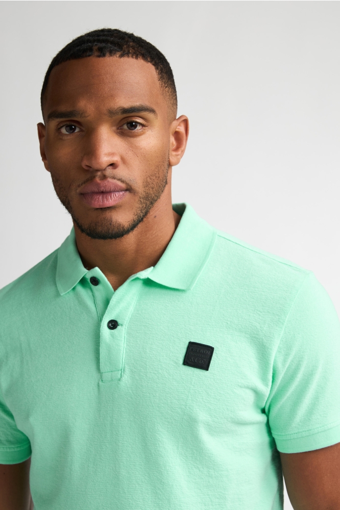 Petrol Industries groene heren polo | Close up
