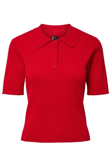 Pieces T-shirt PCGERA SS POLO KNIT BC 17164482 ADRENALINE RUSH