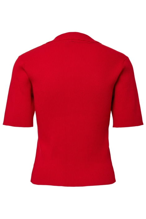 Pieces rode dames t-shirt | Achteraanzicht