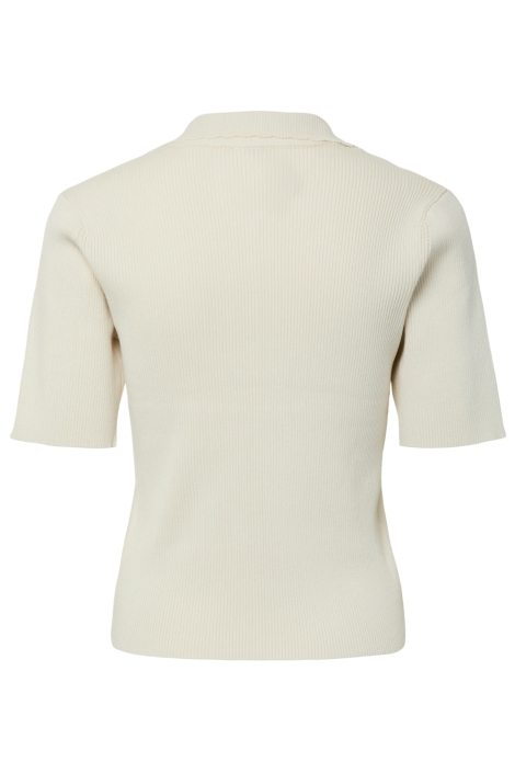 Pieces ecru dames t-shirt | Achteraanzicht