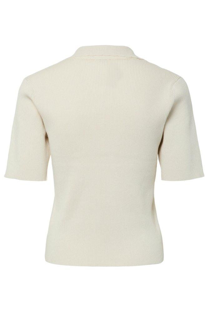 Pieces ecru dames t-shirt | Achteraanzicht