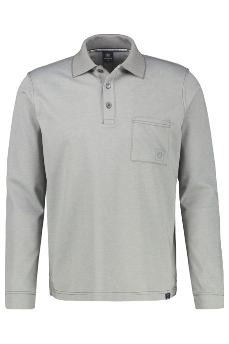 Lerros grijze heren polo | Vooraanzicht