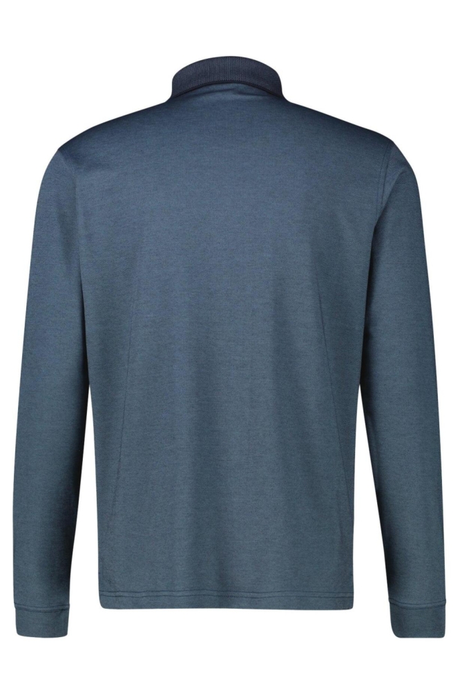 Lerros blauwe heren polo | Achteraanzicht