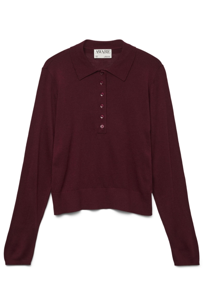 Vero Moda bordeaux dames t-shirt | Vooraanzicht