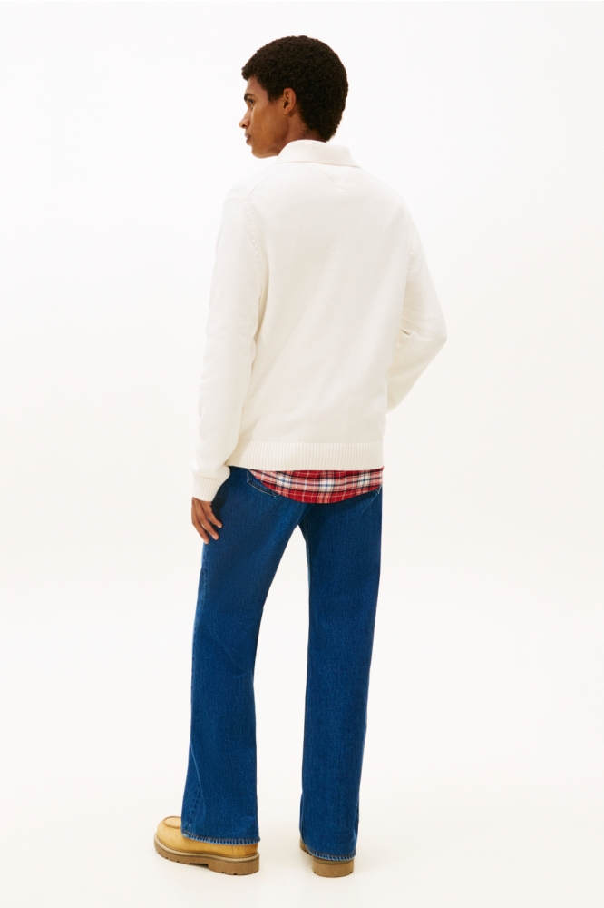 Tommy Jeans witte heren polo | Model