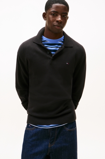 Tommy Jeans TJM ESSENTIAL POLO SW DM0DM22647 BDS BLACK