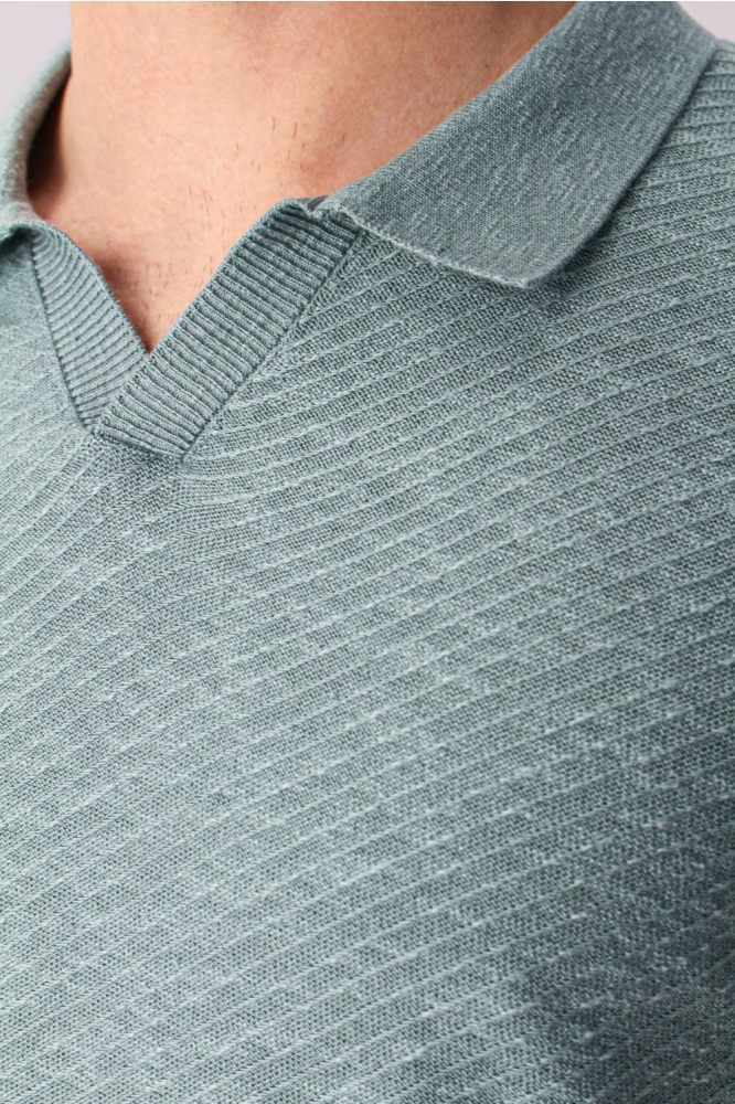 Gabbiano groene heren polo | Close up