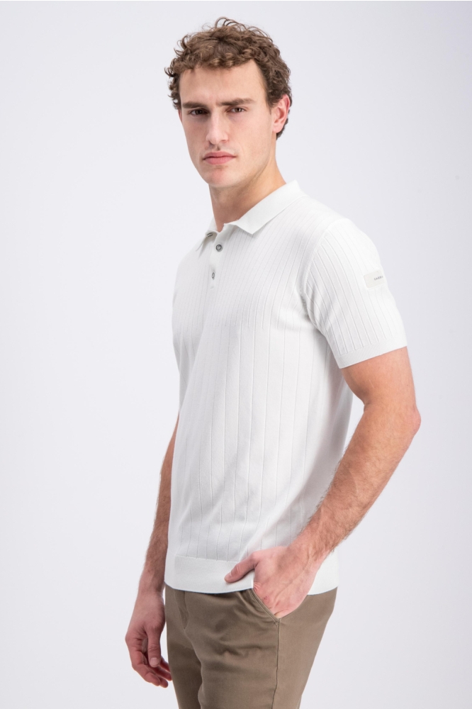 Gabbiano witte heren polo | Model zijaanzicht