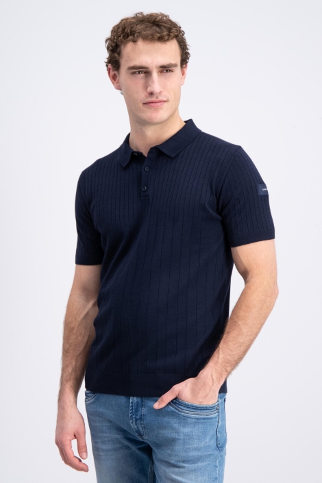 Gabbiano blauwe heren polo | Model vooraanzicht
