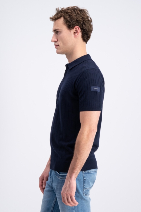 Gabbiano blauwe heren polo | Model zijaanzicht
