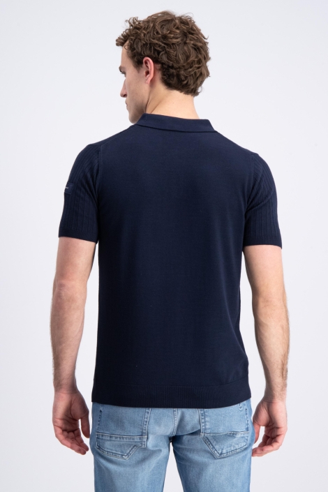 Gabbiano blauwe heren polo | Model achteraanzicht