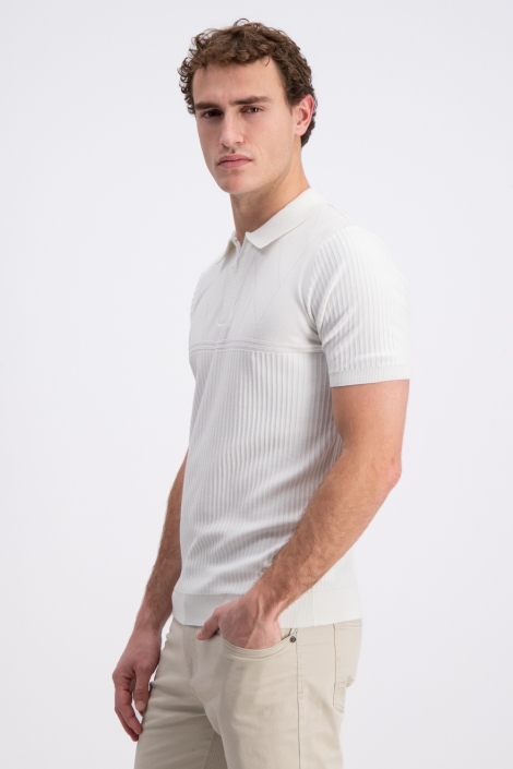 Gabbiano witte heren polo | Model zijaanzicht
