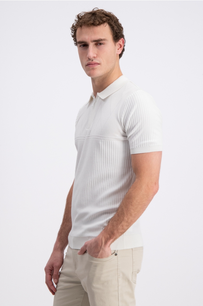 Gabbiano witte heren polo | Model zijaanzicht