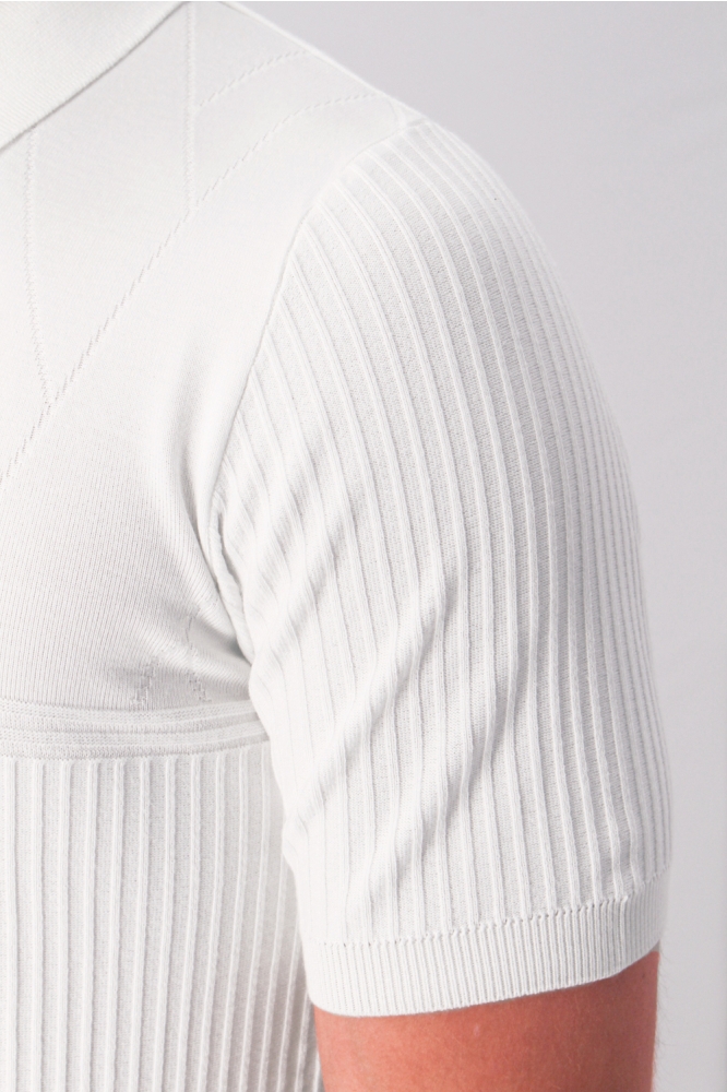 Gabbiano witte heren polo | Close up