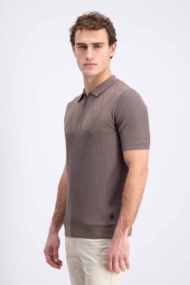 Gabbiano bruine heren polo | Model zijaanzicht