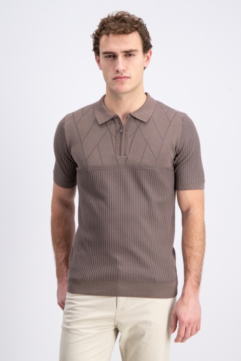 Gabbiano bruine heren polo | Model vooraanzicht