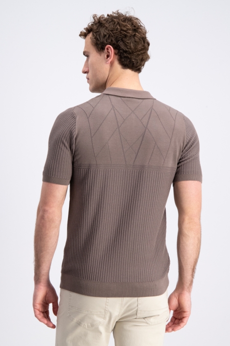 Gabbiano bruine heren polo | Model achteraanzicht