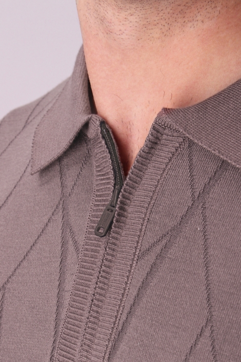 Gabbiano bruine heren polo | Close up