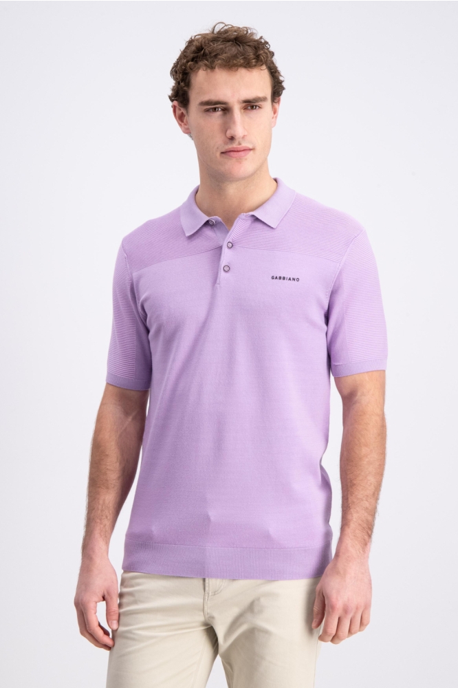 Gabbiano paarse heren polo | Model vooraanzicht