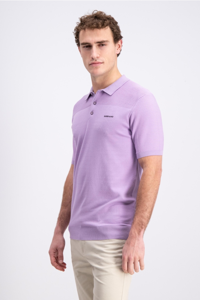 Gabbiano paarse heren polo | Model zijaanzicht
