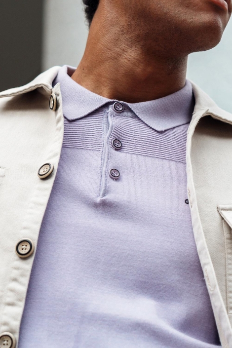 Gabbiano paarse heren polo | Close up