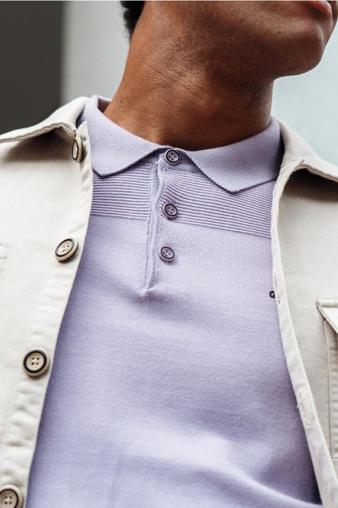 Gabbiano paarse heren polo | Close up