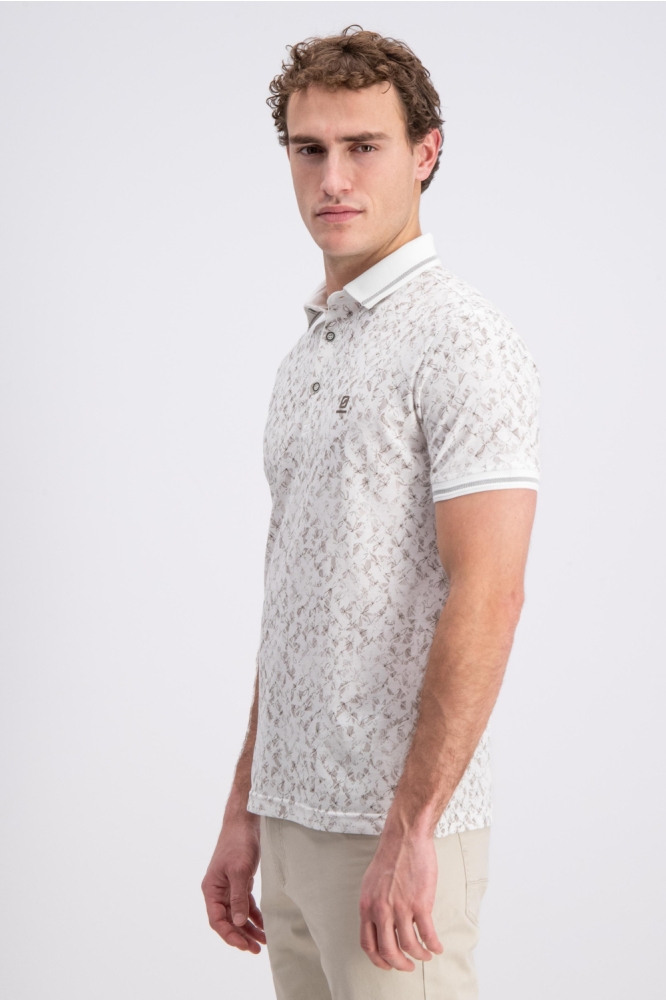 Gabbiano ecru heren polo | Model zijaanzicht