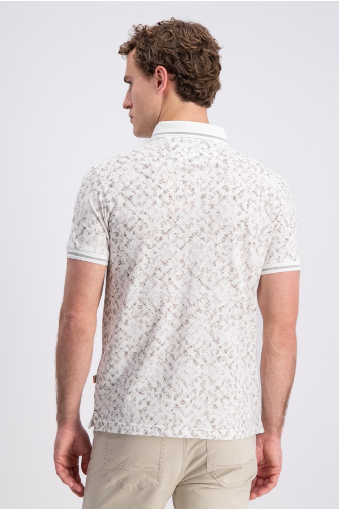 Gabbiano ecru heren polo | Model achteraanzicht