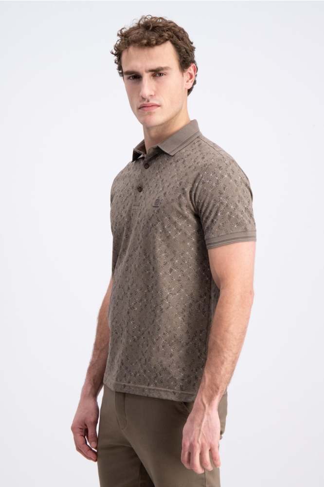 Gabbiano bruine heren polo | Model zijaanzicht