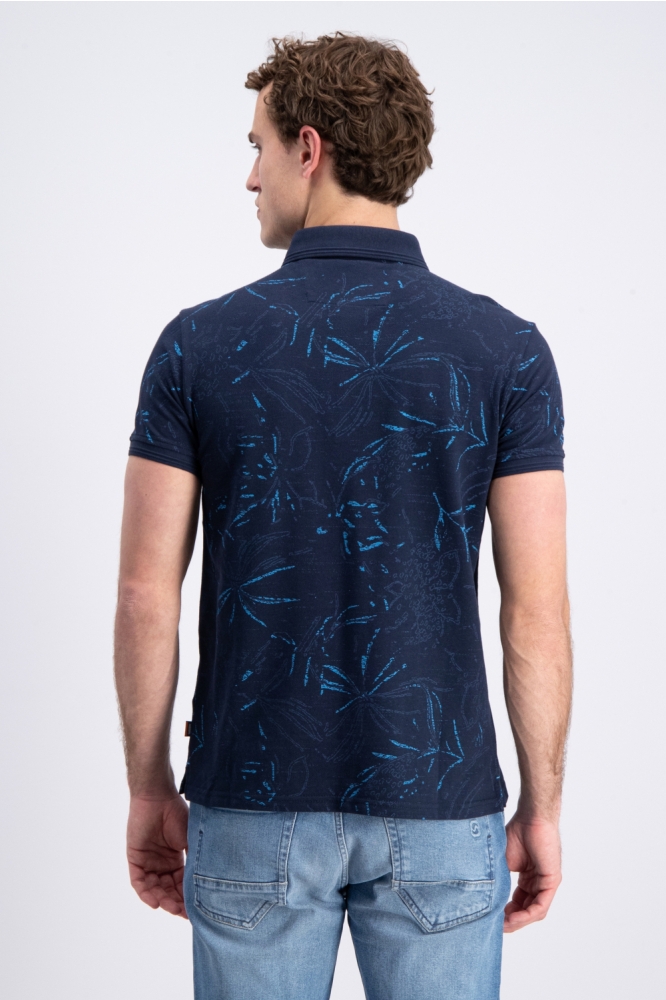 Gabbiano blauwe heren polo | Model achteraanzicht